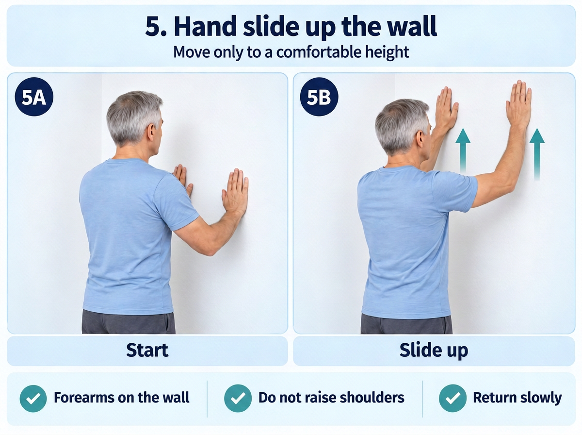 Wall slide in a comfortable range. Medical content prepared by: Tomasz Poboży - orthopaedic surgeon.