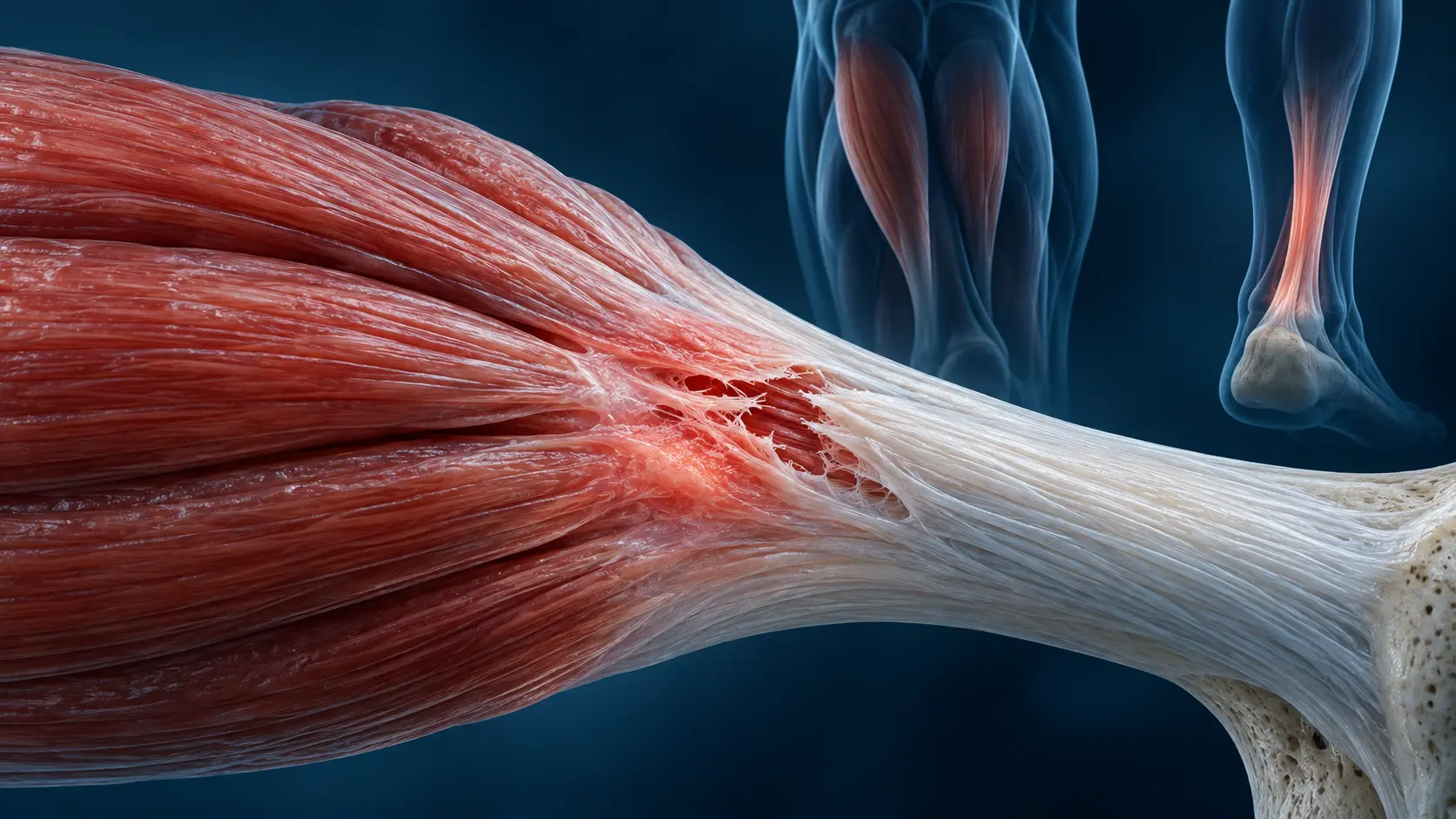 A partial tear at the muscle–tendon junction. Medical content prepared by: Tomasz Poboży - orthopaedic surgeon.