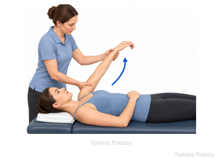 Subscapularis tendon repair — rehabilitation protocol — Passive elevation. Prepared by Tomasz Poboży — orthopaedic surgeon.