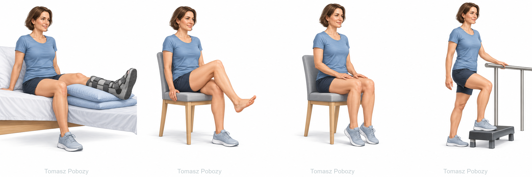 Positioning and swelling control — Bimalleolar ankle fracture — rehabilitation after fixation. Prepared by Tomasz Poboży — orthopaedic surgeon.